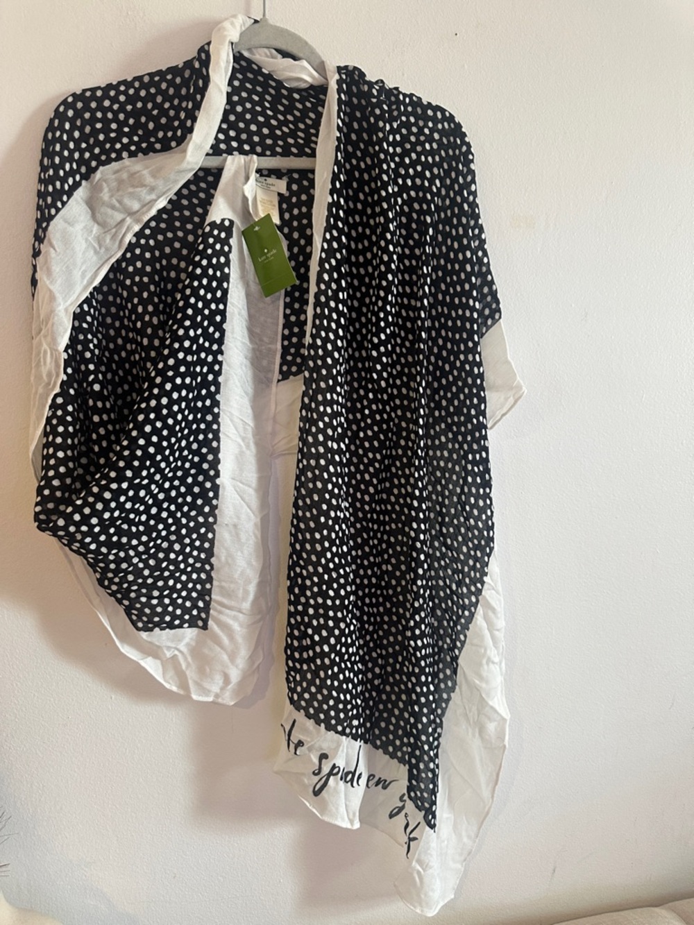 kate spade Black and White Polka Dot Scarf Wrap